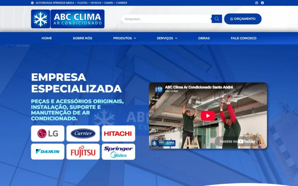 Site ABC Clima criado pela Agência Aúnika