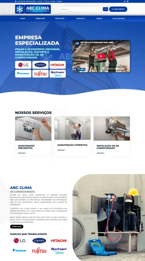 Site ABC Clima criado pela Aúnika