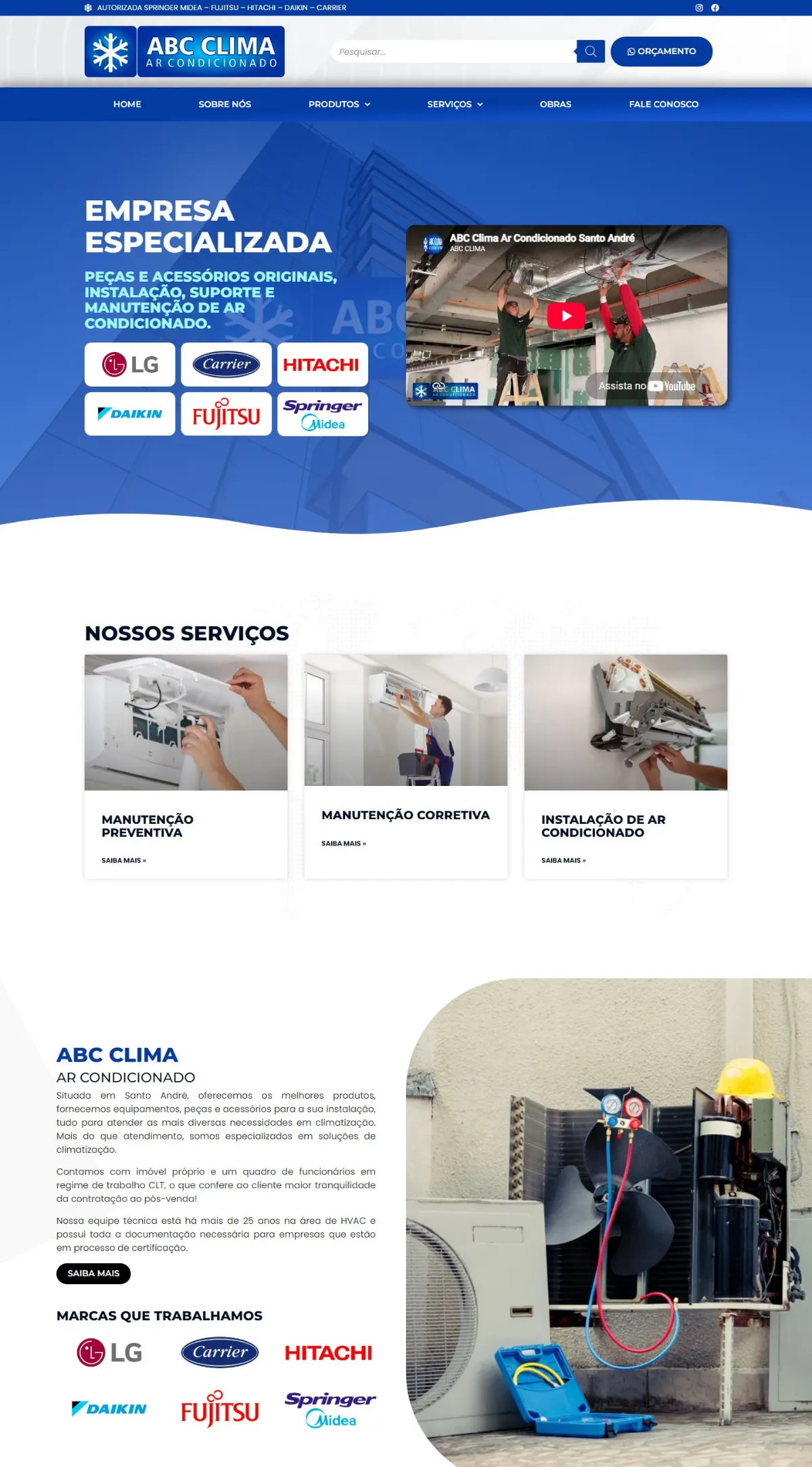 Página inicial do site ABC Clima criado pela Agência Aúnika
