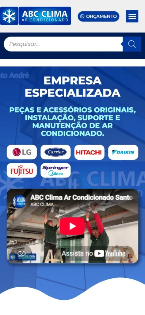 Versão para celular do site ABC Clima
