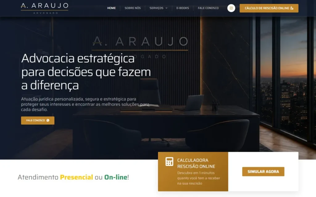 Site Adriano Araújo Advogado criado pela Agência Aúnika