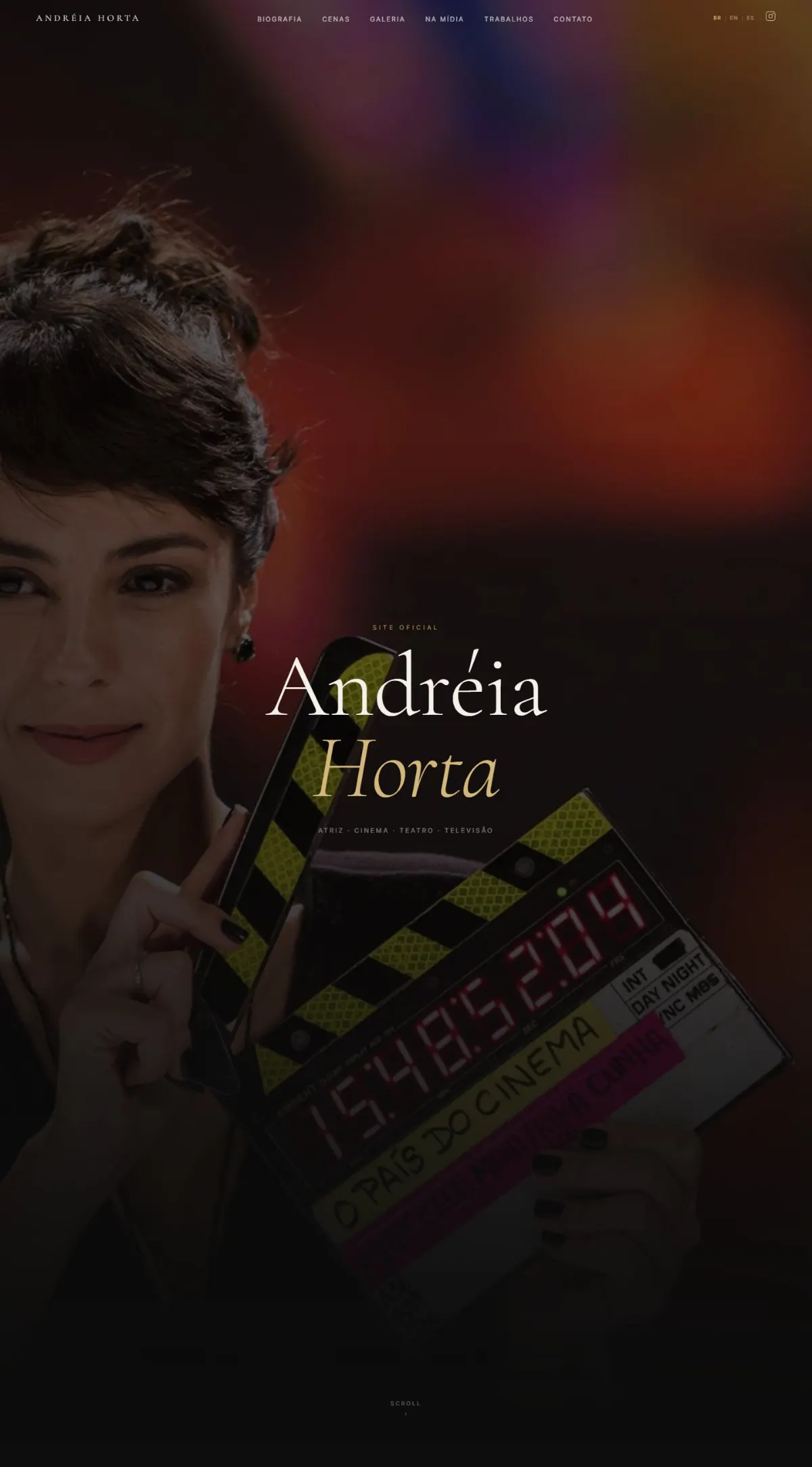 Página inicial do site Andréia Horta criado pela Agência Aúnika