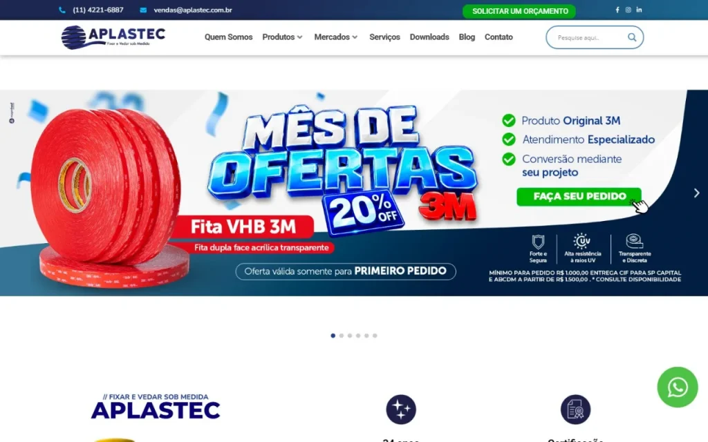 Site Aplastec criado pela Agência Aúnika