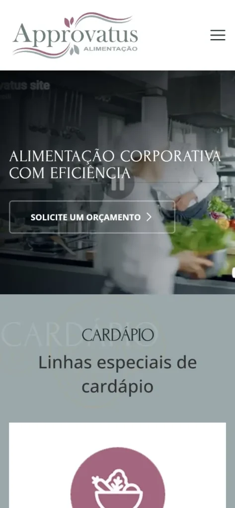 Versão para celular do site Approvatus