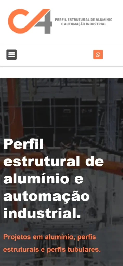 Versão para celular do site C4 Perfis