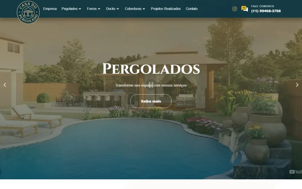 Site Casa do Pergolado criado pela Agência Aúnika