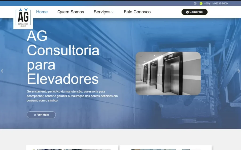 Site AG Consultoria criado pela Agência Aúnika