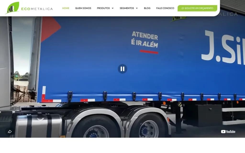 Site Ecometálica criado pela Agência Aúnika
