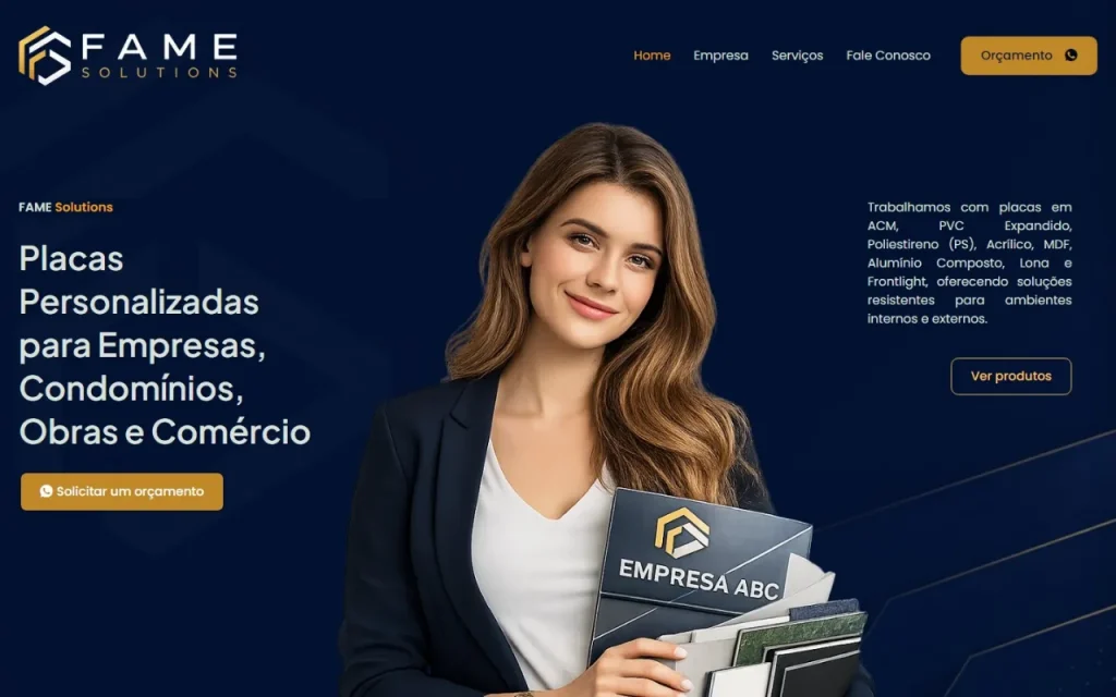 Site Fame Solutions criado pela Agência Aúnika
