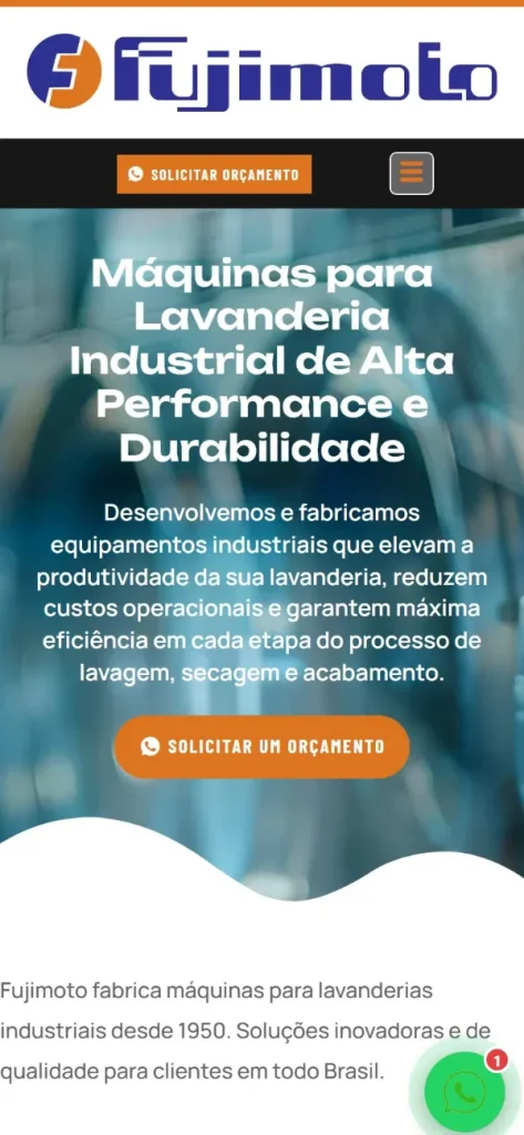 Versão para celular do site Fujimoto