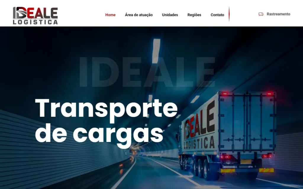 Site Ideale Logística criado pela Agência Aúnika