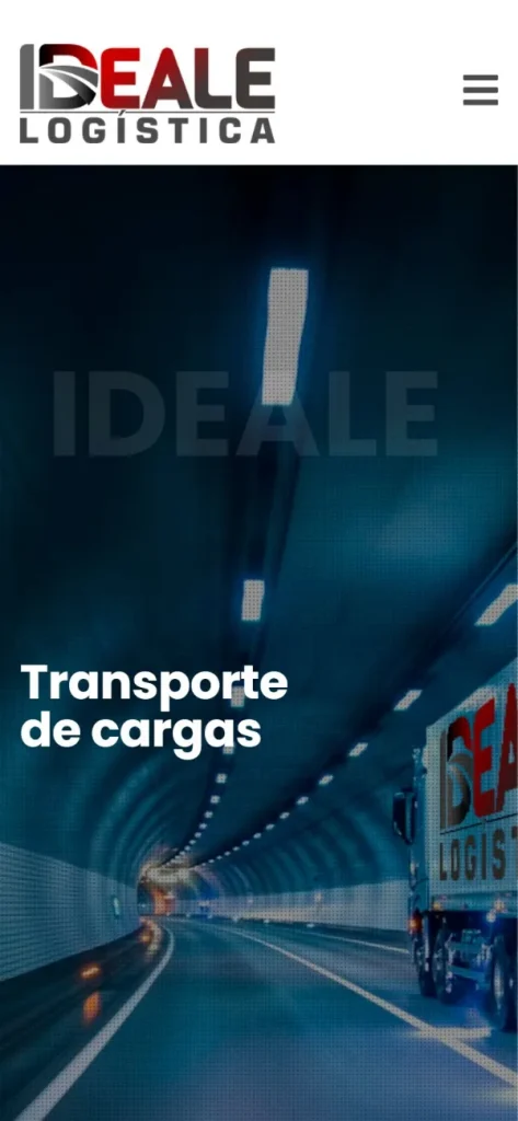 Versão para celular do site Ideale Logística