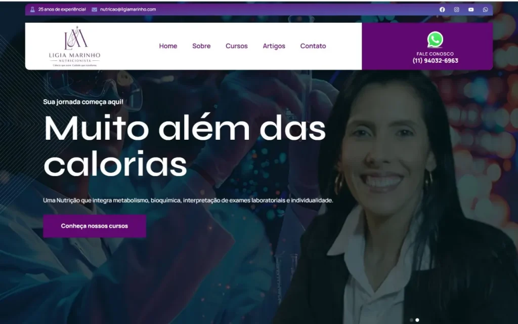 Site Ligia Marinho Nutricionista criado pela Agência Aúnika