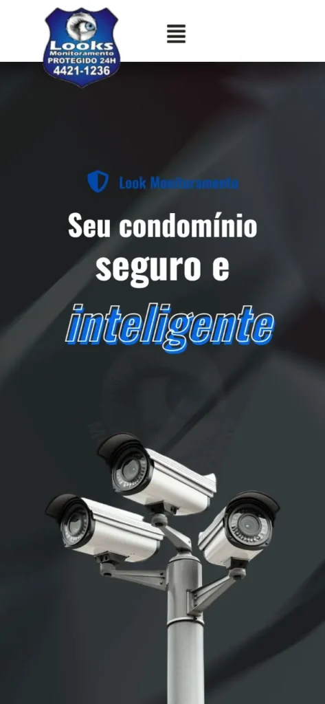 Versão para celular do site Looks Monitoramento