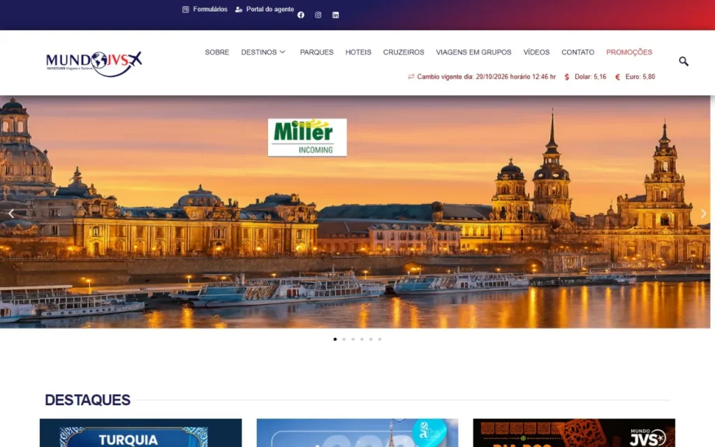 Site Mundo JVS criado pela Agência Aúnika