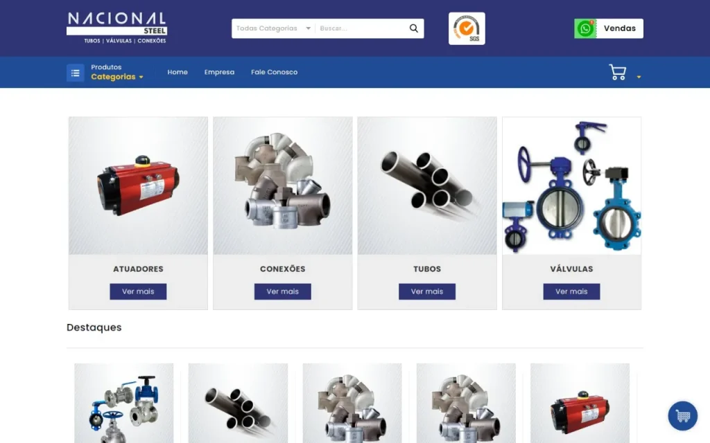 Site Nacional Steel criado pela Agência Aúnika