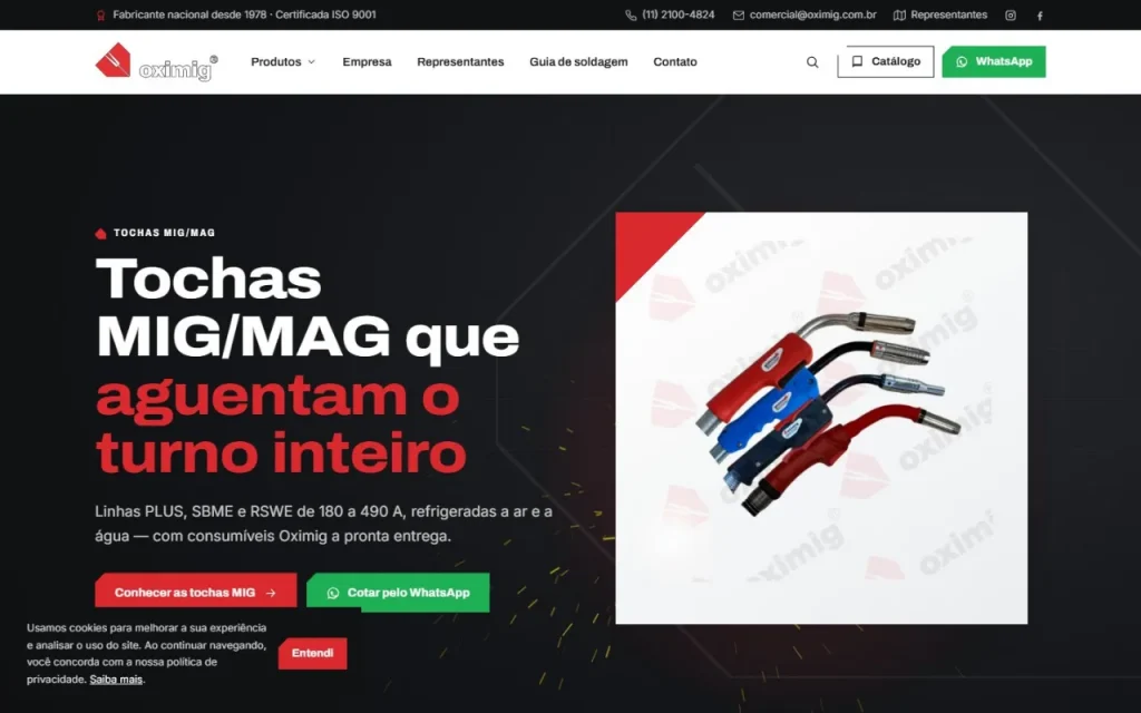 Site Oximig criado pela Agência Aúnika
