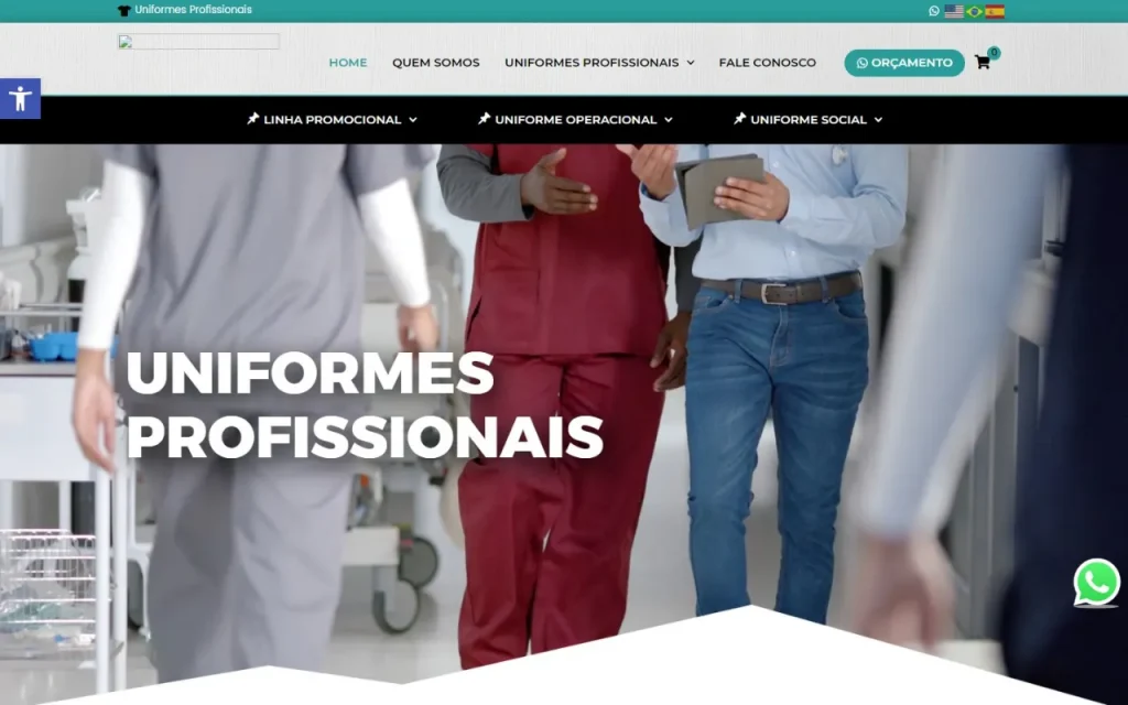 Site Presence Uniformes criado pela Agência Aúnika