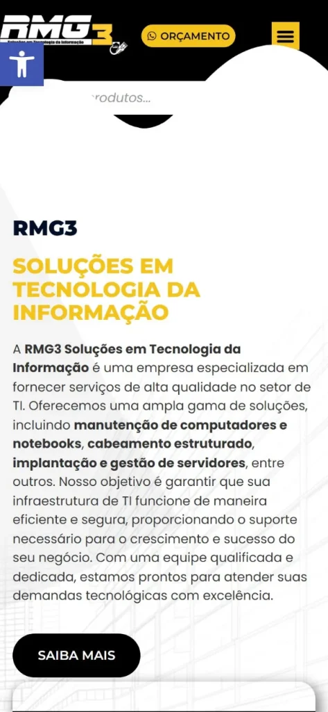 Versão para celular do site RMG3