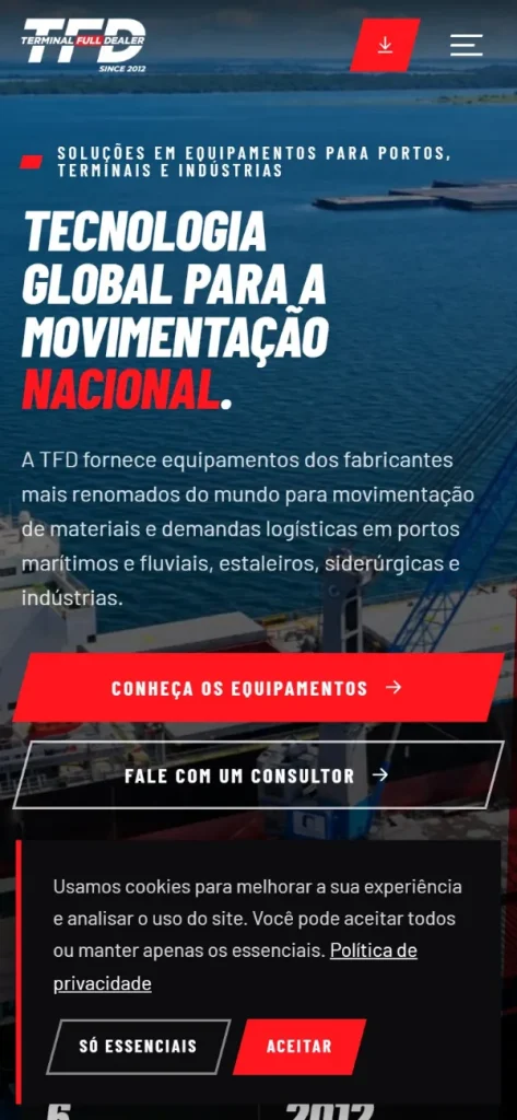 Versão para celular do site TFD Brasil