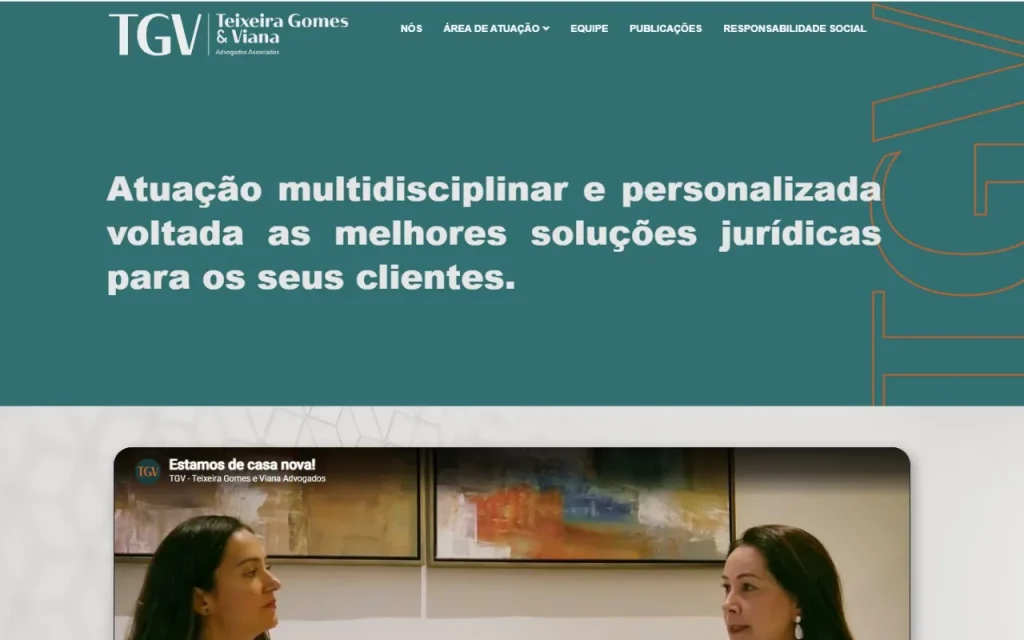 Site TGV Advogados criado pela Agência Aúnika