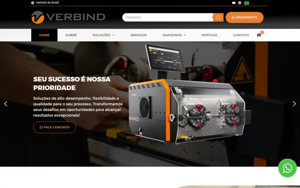 Site Verbind do Brasil criado pela Agência Aúnika